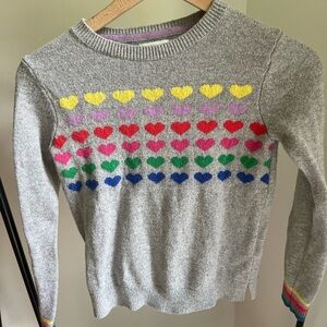 Boden girls sweater size 9-10. Rainbow hearts
